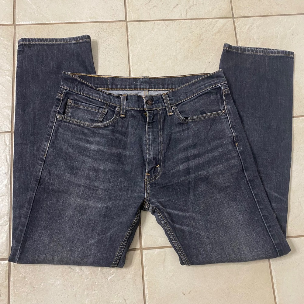 Levi Strauss Co 505 Mens Dark Wash Straight Fit Denim Jeans Size 32x32